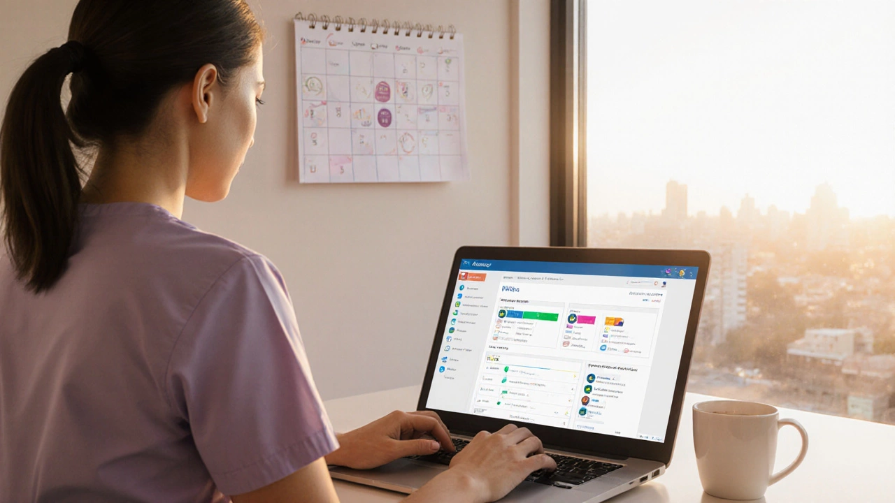 A woman in Melbourne uses Khan Academy daily to study algebra while preparing for nursing school.