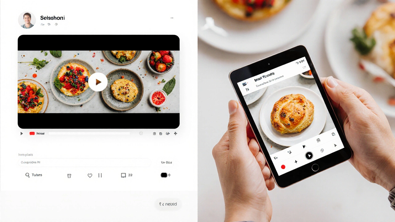 Learner preparing to take a food photo after watching a short eLearning lesson.