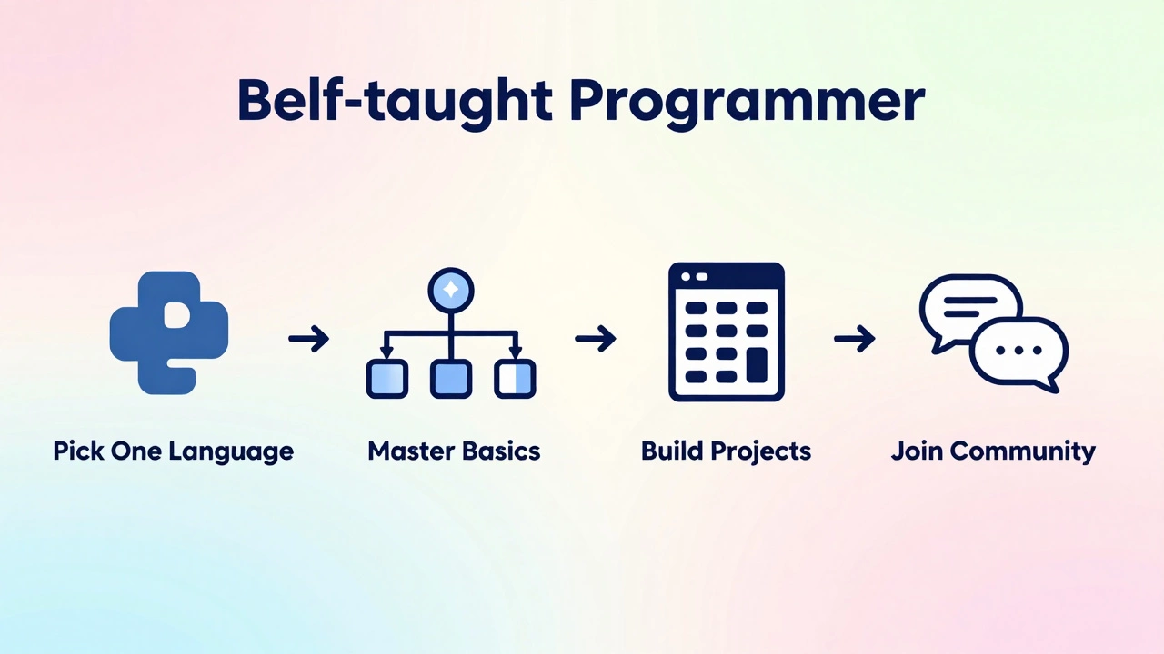 Illustration of a step-by-step roadmap for learning to code
