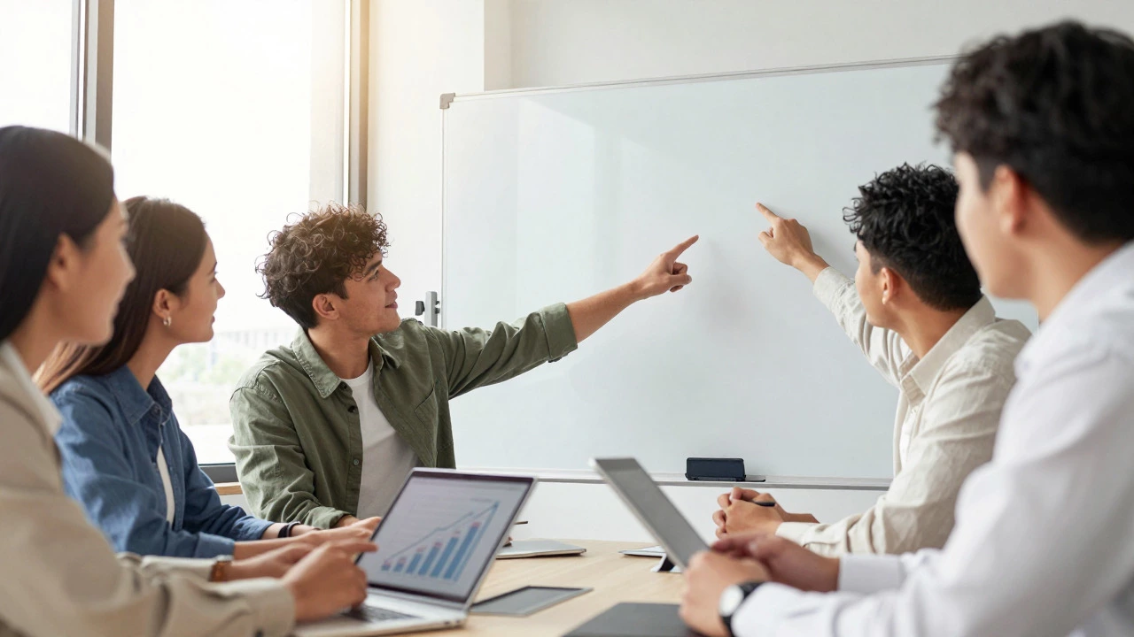 Young professionals collaborating in a bright office environment
